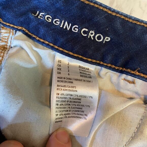 American Eagle Distressed Jegging Jeans Crop Size 2 - Picture 6 of 7